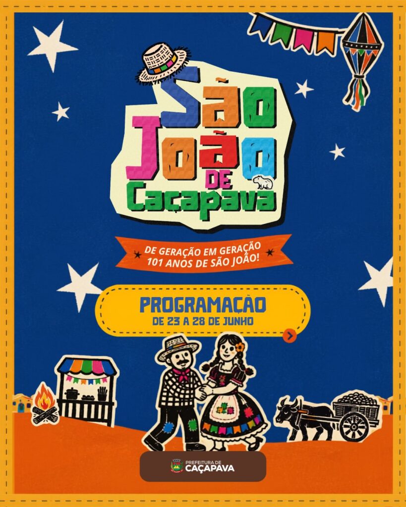 Arte Oficial de Divulgação. Fonte: Instagram da Pref. de Caçapava.