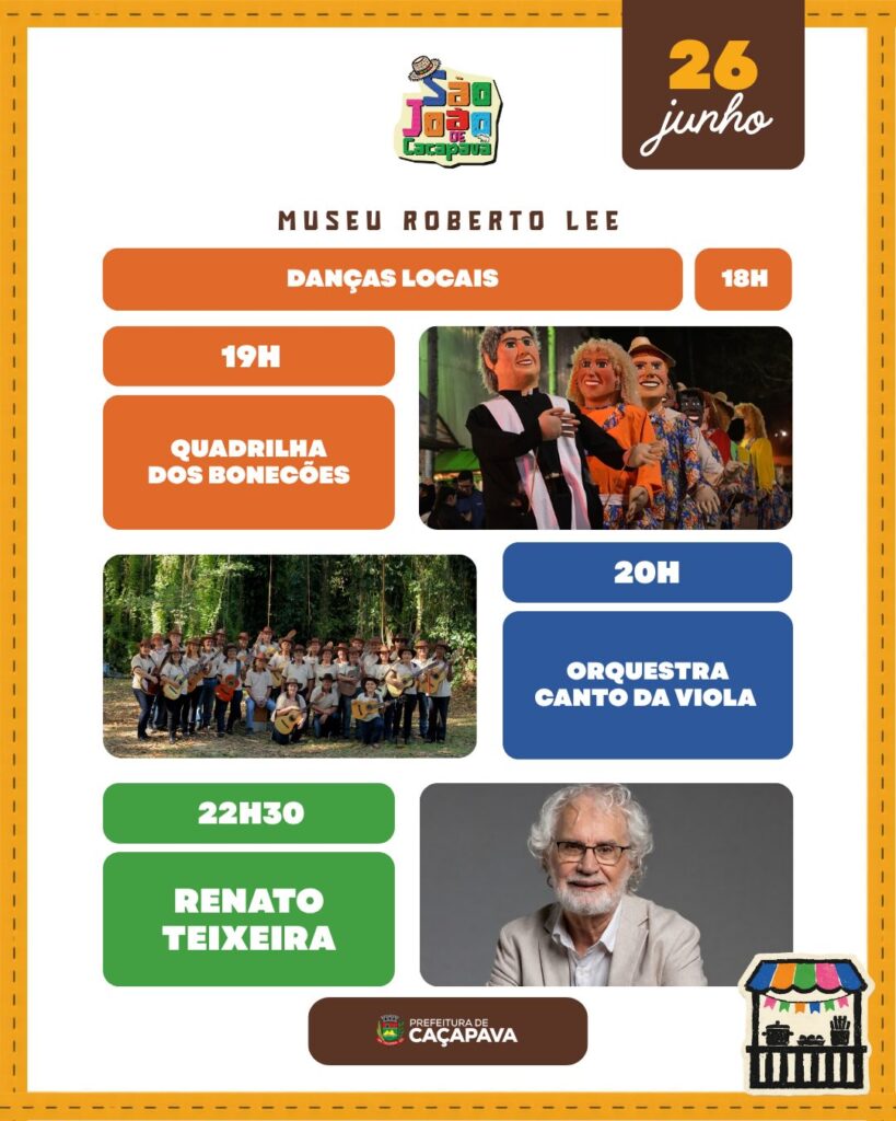 Arte Oficial de Divulgação. Fonte: Instagram da Pref. de Caçapava.