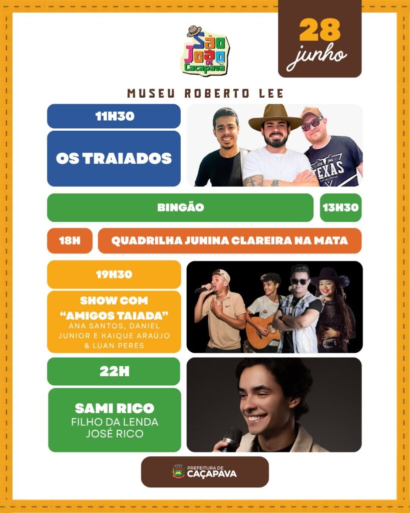Arte Oficial de Divulgação. Fonte: Instagram da Pref. de Caçapava.